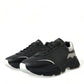 Dolce & Gabbana Black White Leather Logo Daymaster Sneakers Shoes