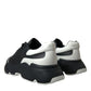 Dolce & Gabbana Black White Leather Logo Daymaster Sneakers Shoes