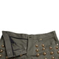 Dolce & Gabbana Green Embellished Cotton High Waist Hot Pants Shorts