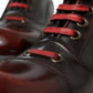 Dolce & Gabbana Black Red Leather Lace Up Ankle Boots Shoes