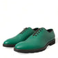 Dolce & Gabbana Green Leather Lace Up Oxford Dress Shoes
