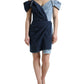 Dolce & Gabbana Blue Patchwork Two Tone Denim Mini Dress