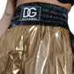 Dolce & Gabbana Metallic Gold Shirred High Waist Hot Pants Shorts