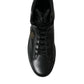 Dolce & Gabbana Black Crown Bee logo Mid Top Portofino Sneakers Shoes
