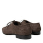 Dolce & Gabbana Brown Raffia Lace Up Derby Dress Shoes