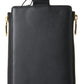 Dolce & Gabbana Black Leather DG Logo Gold Zip Card Holder Men Wallet