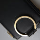 Dolce & Gabbana Black Leather DG Logo Gold Zip Card Holder Men Wallet