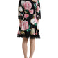 Dolce & Gabbana Black Floral Embellished Lace A-line Dress