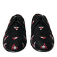 Dolce & Gabbana Black Floral Velvet Formal Dress Shoes