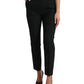 Dolce & Gabbana Black Polyester High Waist Tapered Pants