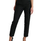 Dolce & Gabbana Black Polyester High Waist Tapered Pants