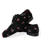 Dolce & Gabbana Black Floral Velvet Formal Dress Shoes