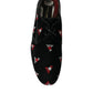 Dolce & Gabbana Black Floral Velvet Formal Dress Shoes