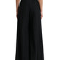 Dolce & Gabbana Black High Waist Front Slit Wide Leg Pants