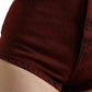 Dolce & Gabbana Red Stretch High Waist Denim Hot Pants Shorts