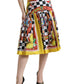 Dolce & Gabbana Multicolor Carretto Lemon High Waist A-line Skirt