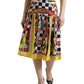 Dolce & Gabbana Multicolor Carretto Lemon High Waist A-line Skirt