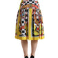 Dolce & Gabbana Multicolor Carretto Lemon High Waist A-line Skirt