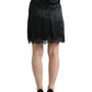 Dolce & Gabbana Black Lace High Waist Pencil Cut Mini Skirt