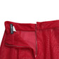 Dolce & Gabbana Red Sheer High Waist Pencil Cut Midi Skirt