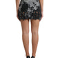 Dolce & Gabbana Black Gray Lace Cotton High Waist Denim Mini Skirt