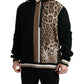 Dolce & Gabbana Black Leopard Hooded Sweatshirt Sweater