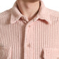 Dolce & Gabbana Pink Cotton Collared Button Shirt Sweater