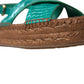 Dolce & Gabbana Green Leather Platform Espadrille Sandal Shoes