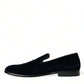 Dolce & Gabbana Black Velvet Loafers Formal Dress Shoes