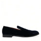 Dolce & Gabbana Black Velvet Loafers Formal Dress Shoes
