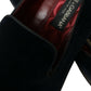 Dolce & Gabbana Black Velvet Loafers Formal Dress Shoes
