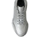 Dolce & Gabbana Silver DAYMASTER Leather Men Casual Sneakers Shoes