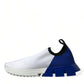 Dolce & Gabbana White Blue Sorrento Low Top Men Casual Sneakers Shoes