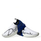 Dolce & Gabbana White Blue Sorrento Low Top Men Casual Sneakers Shoes