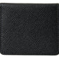 Dolce & Gabbana Black Textured Leather Bifold Logo Coin Purse Wallet
