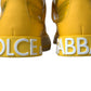 Dolce & Gabbana Yellow White Leather High Top Sneakers Shoes