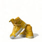 Dolce & Gabbana Yellow White Leather High Top Sneakers Shoes