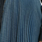Dolce & Gabbana Blue Collared Denim Pleated A-line Midi Dress