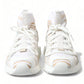 Dolce & Gabbana White Beige Sorrento Socks Sneakers Shoes