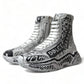 Dolce & Gabbana White Black Graffiti Daymaster Sneakers Shoes