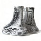 Dolce & Gabbana White Black Graffiti Daymaster Sneakers Shoes