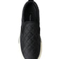 Dolce & Gabbana Black Quilted Slip On Low Top Sneakers Shoes