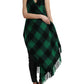 Dolce & Gabbana Black Green Buffalo Check Poncho Coat Jacket