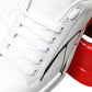 Dolce & Gabbana White Red Lace Up Womens Low Top Sneakers Shoes