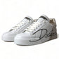 Dolce & Gabbana White Gold Lace Up Womens Low Top Sneakers