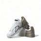 Dolce & Gabbana White Gold Lace Up Womens Low Top Sneakers