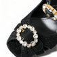 Dolce & Gabbana Black Crystal Ankle Strap Sandals Shoes