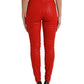 Dolce & Gabbana Red Cotton High Waist Skinny Denim Jeans