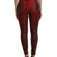 Dolce & Gabbana Black Red Ombre Cotton Skinny Denim Jeans
