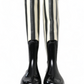 Dolce & Gabbana Black Rubber Knee High Flat Boots Shoes